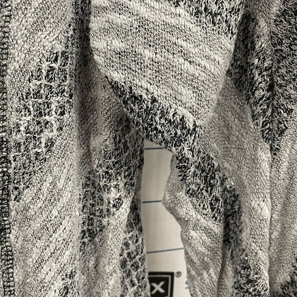 Live And Let Live Womens Open-Front Cardigan 2X Gray & Black Knit Stripe Pattern - Picture 4 of 5